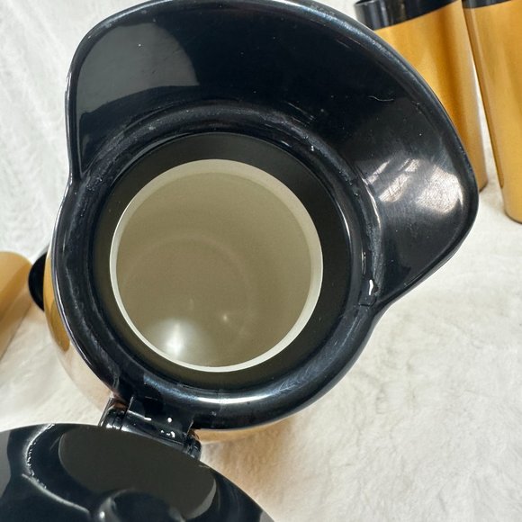 Vintage Thermo Serv Coffee Set Carafe with 6 Tumblers Mid Century Modern Must - Picture 9 of 10
